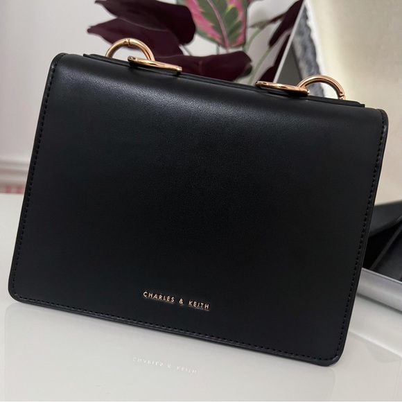 Charles & Keith: Metal Push Lock Front Flap Crossbody Bag - Picture 5 of 8